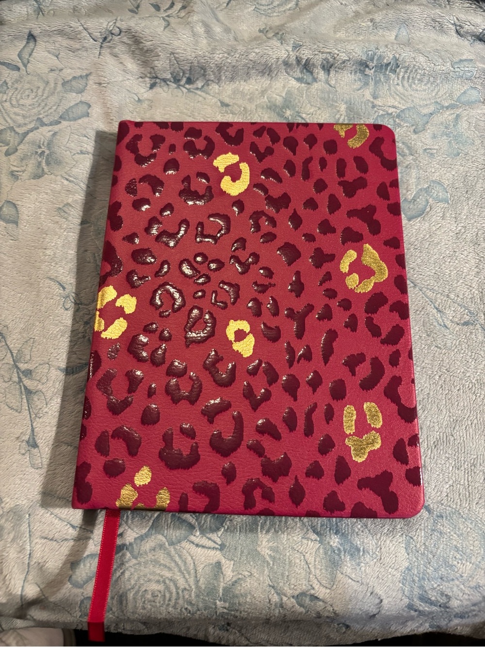 Red Leopard Print Journal with Gold Accents